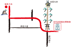 稲佐の浜までの地図