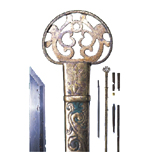 Swords with a circular handle with design of twin dragons(the Kawarake-dani cave tomb)( important cultural property)