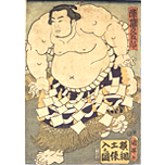 Woodblock print of the Sumo wrestler : Jinmaku-Kyugoro
