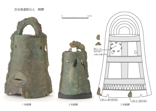 志谷奥遺跡出土　銅鐸（1号･2号･3号）